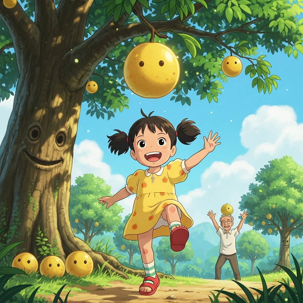 Miya and the Wobbly Santols - Bedtime story cover illustration