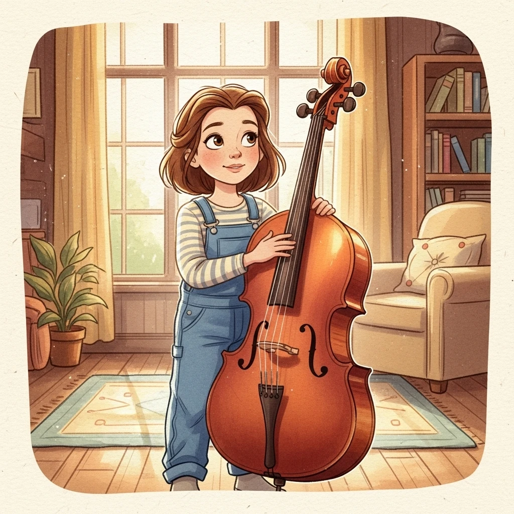 Belle's Whispering Cello - Bedtime story cover illustration