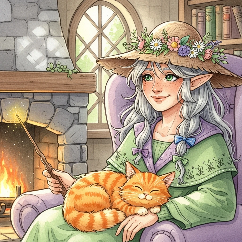 Tabby's Whisker Wish - Bedtime story cover illustration