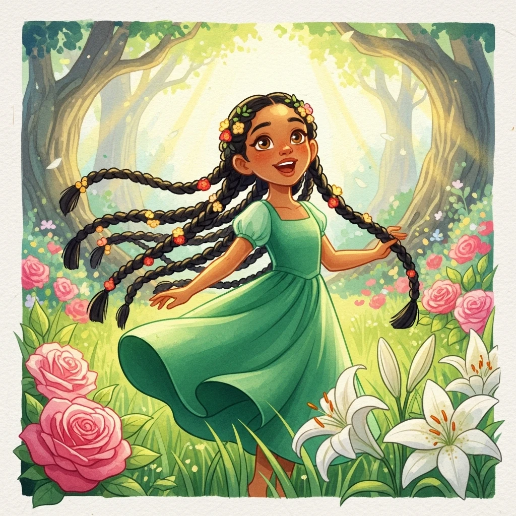 Amara and the Firefly Lanterns - Bedtime story cover illustration