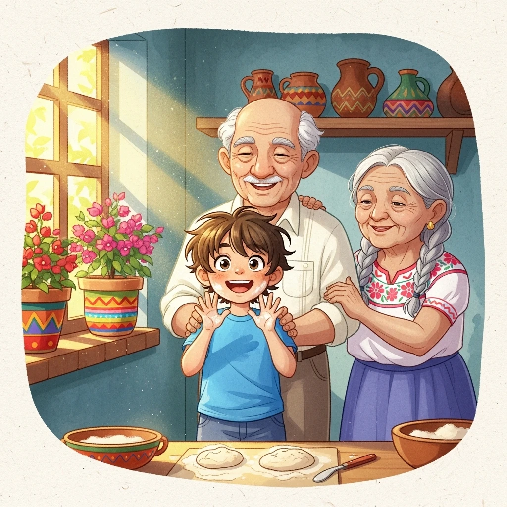 Carlos's Special Birthday Tamales - Bedtime story cover illustration