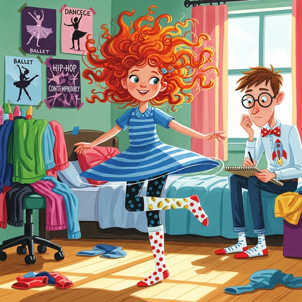 Audrey and the Accidental Pirouette - Bedtime story cover illustration