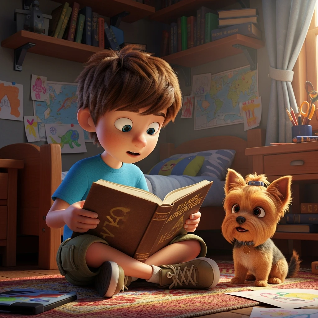 Ryland and Kai's Whispering Woods Adventure - Bedtime story cover illustration