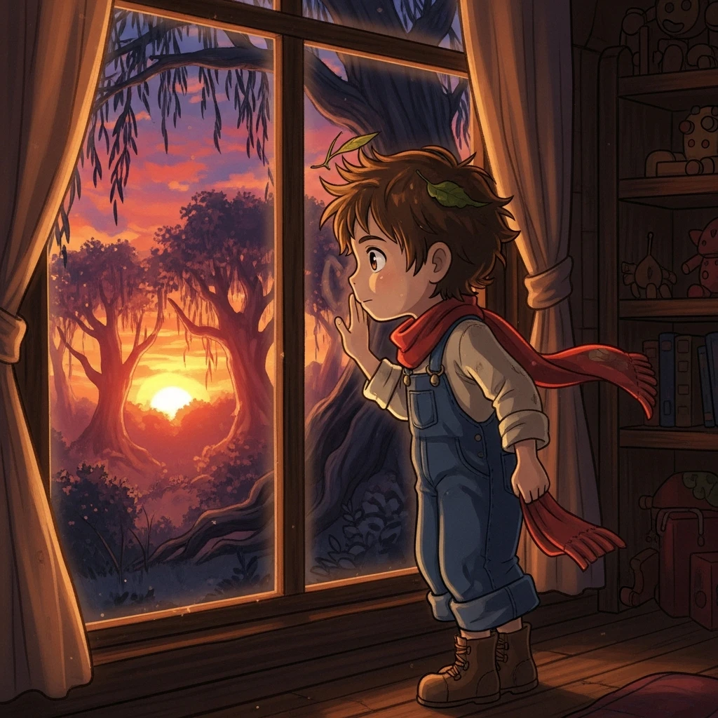 Leo and the Moonpetal Dream - Bedtime story cover illustration