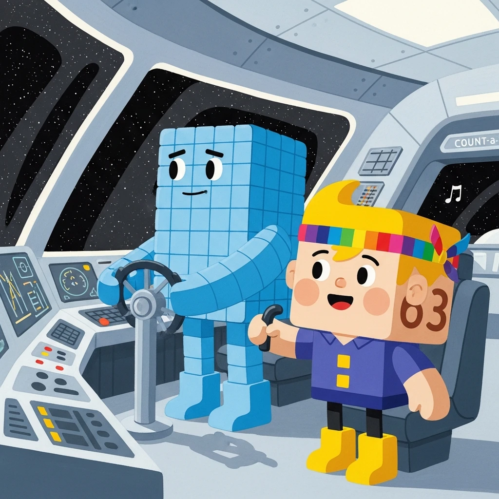 The Cosmic Split: A Numberblock Adventure - Bedtime story cover illustration