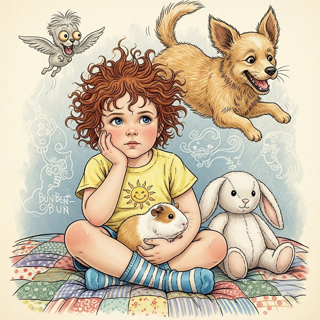 Lily's Perfect Pet - Bedtime story cover illustration
