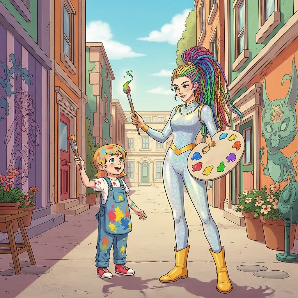 Color Crafter Chloe and the Missing Orange - Bedtime story cover illustration