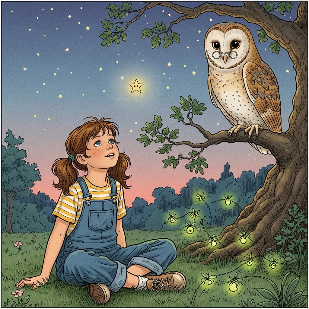 Rosa and the Remembering Star - Bedtime story cover illustration