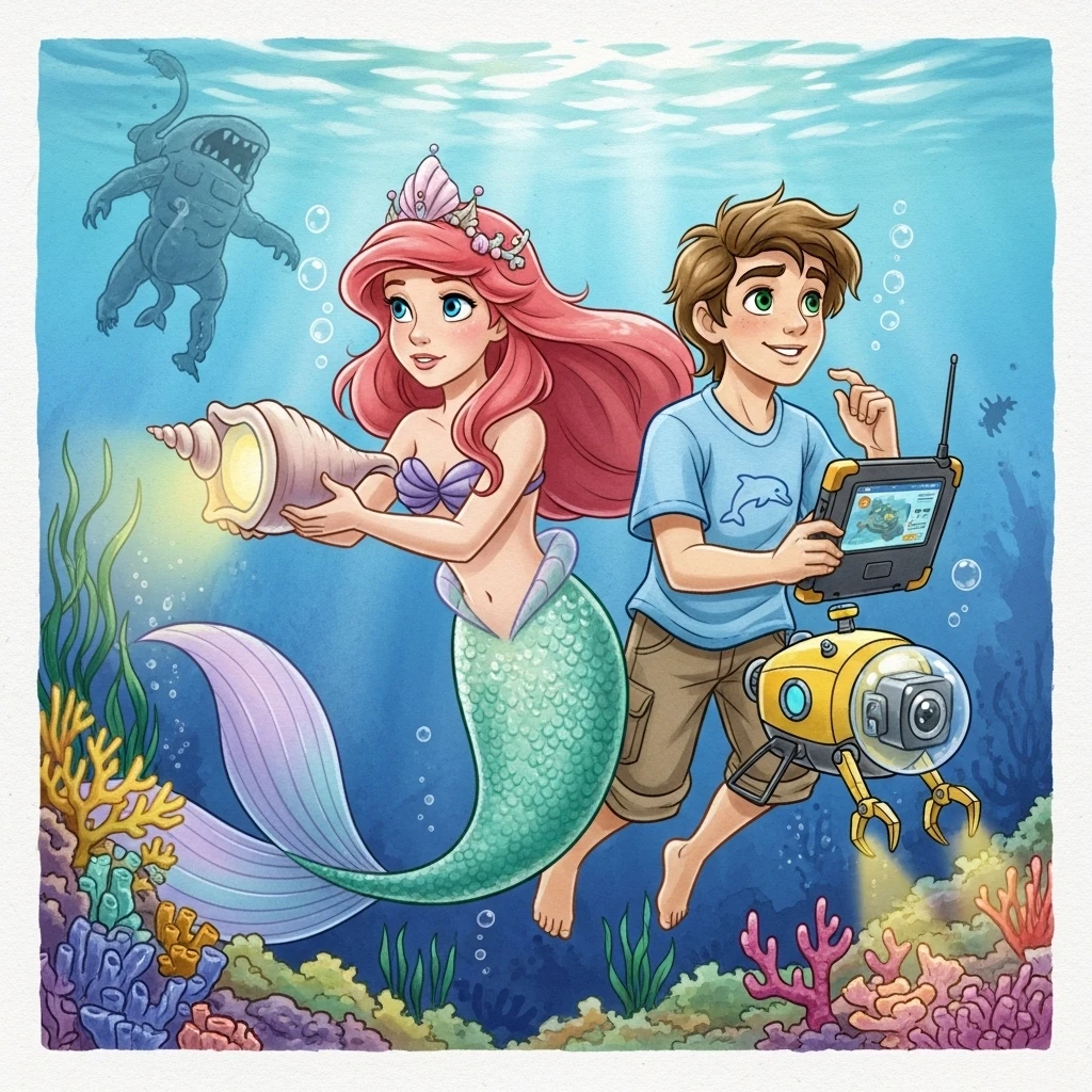 Marina and the Ocean's Sparkle