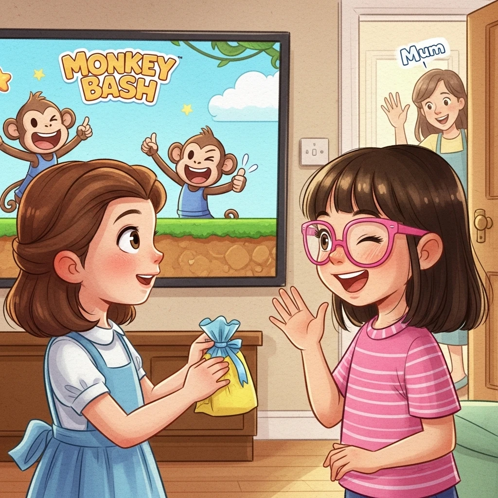 Belle and the Wobbly Jelly Playdate - Bedtime story cover illustration