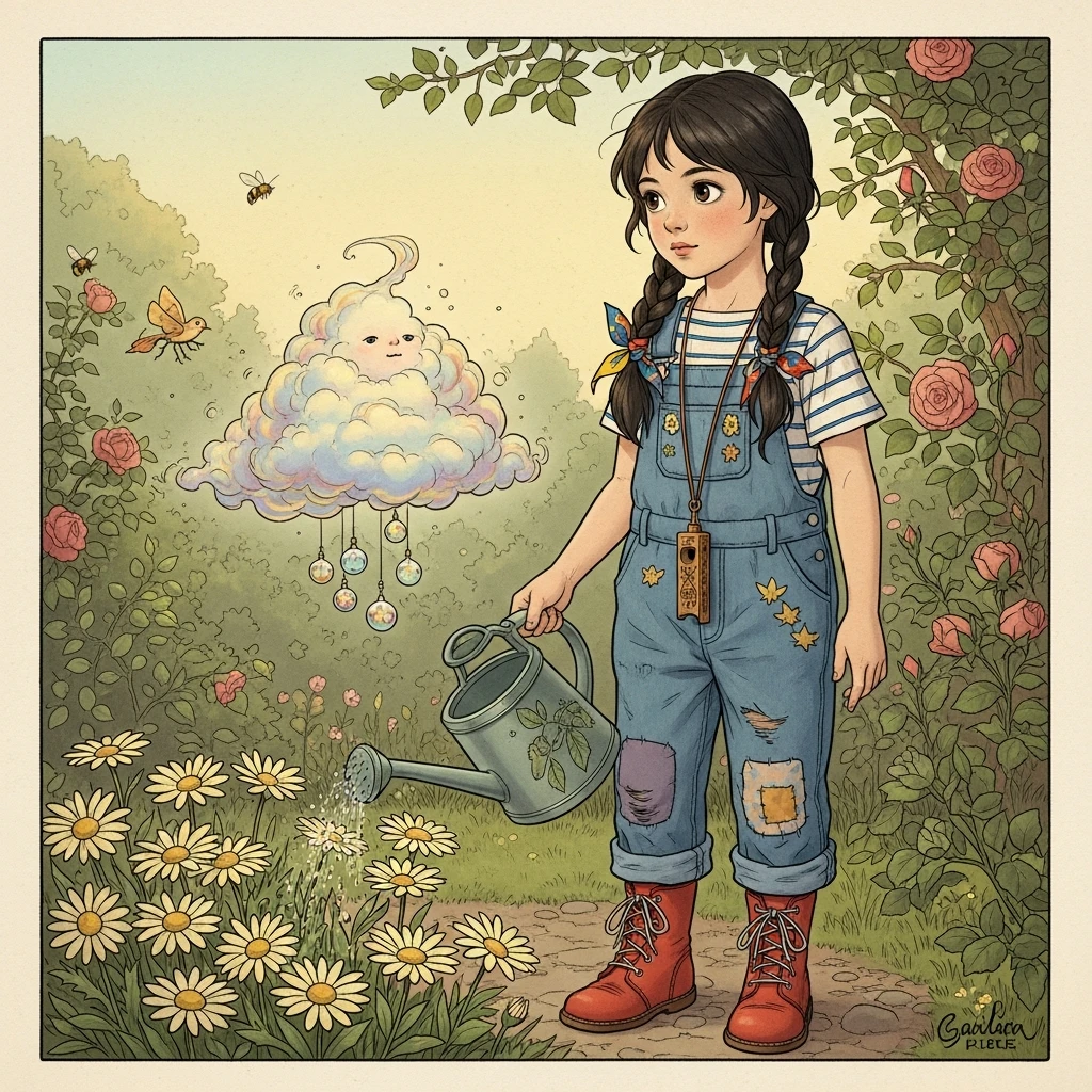 Carlotta y la Nube Perdida - Bedtime story cover illustration