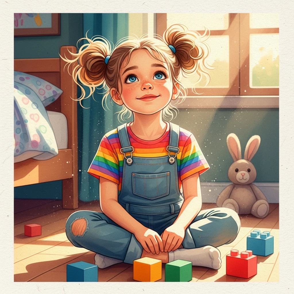 The Little Blue Bird's Secret - Bedtime story cover illustration