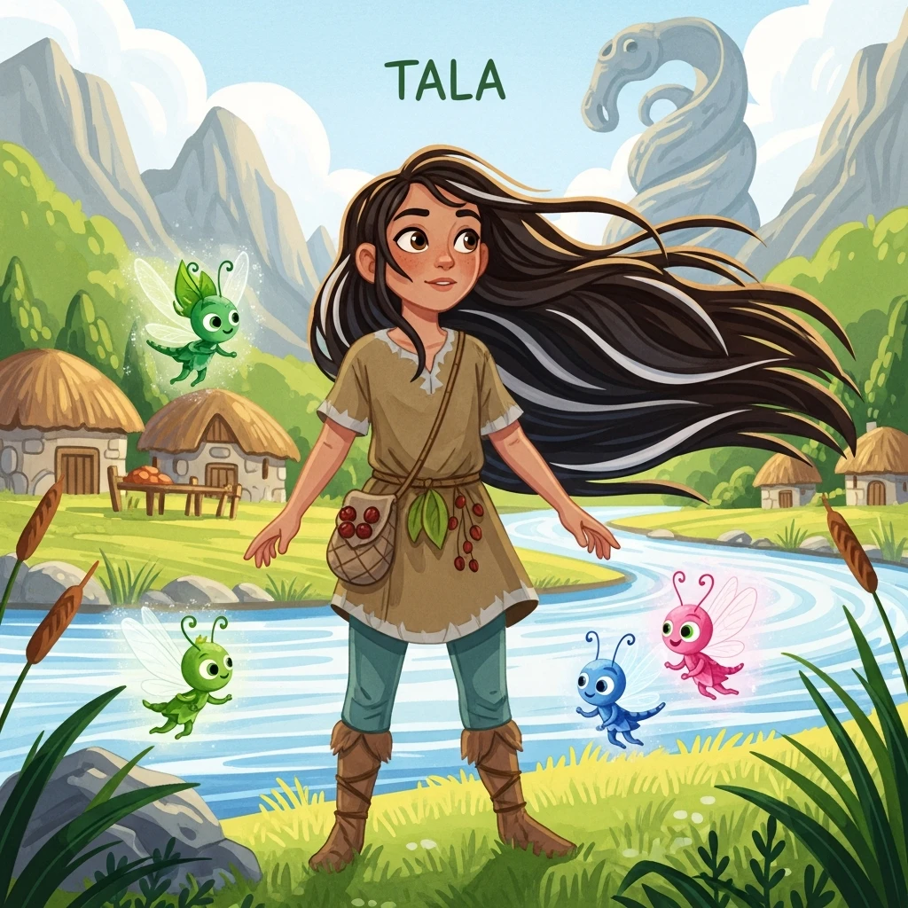 Tala and the Heartstone - Bedtime story cover illustration