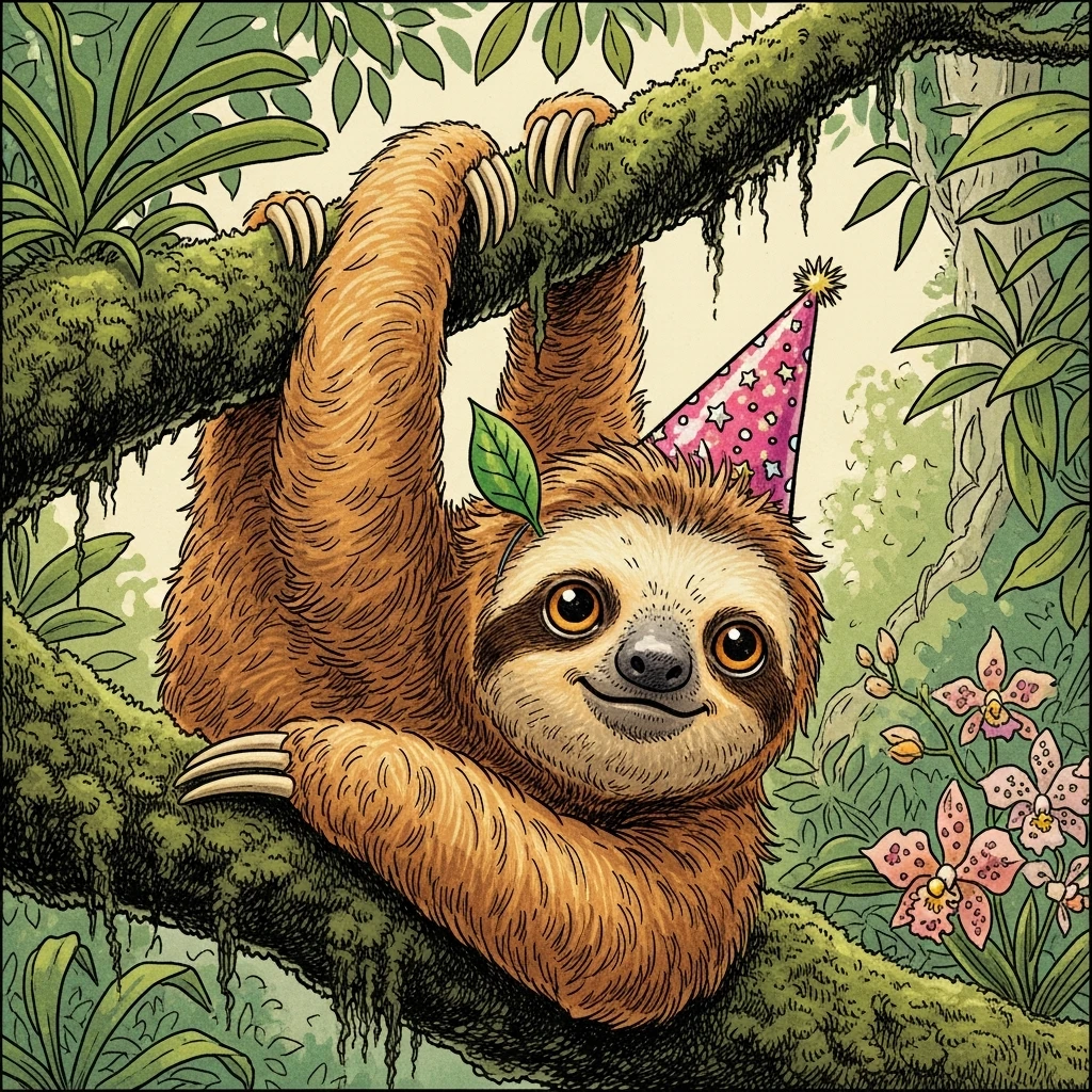 The Incredible Cutie Sloths and the Sparkly Surprise - Bedtime story cover illustration