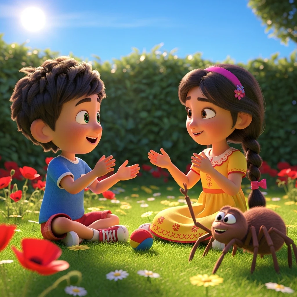 Tahmid and Tahsina's Tea Party - Bedtime story cover illustration