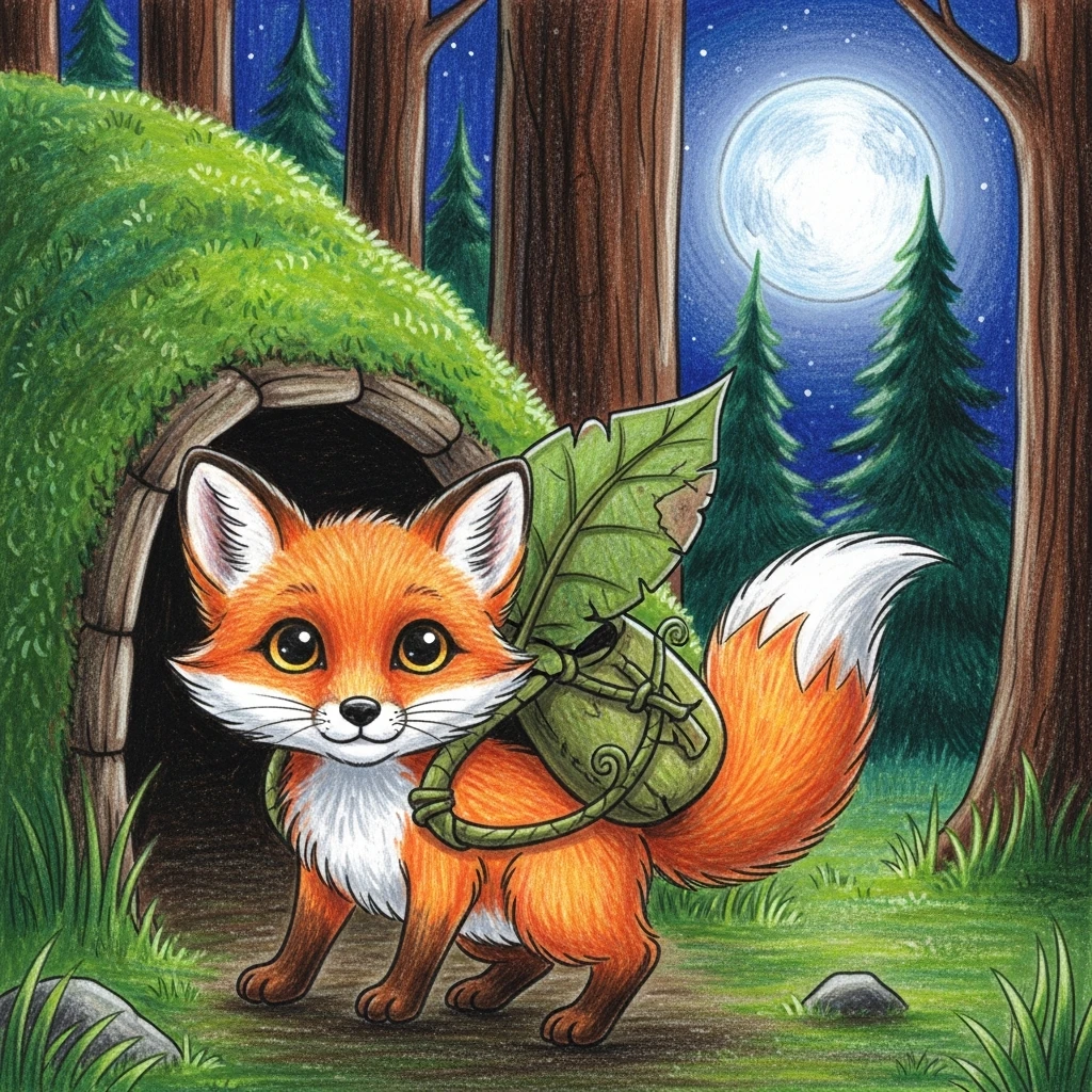 Luna's Moon Quest - Bedtime story cover illustration