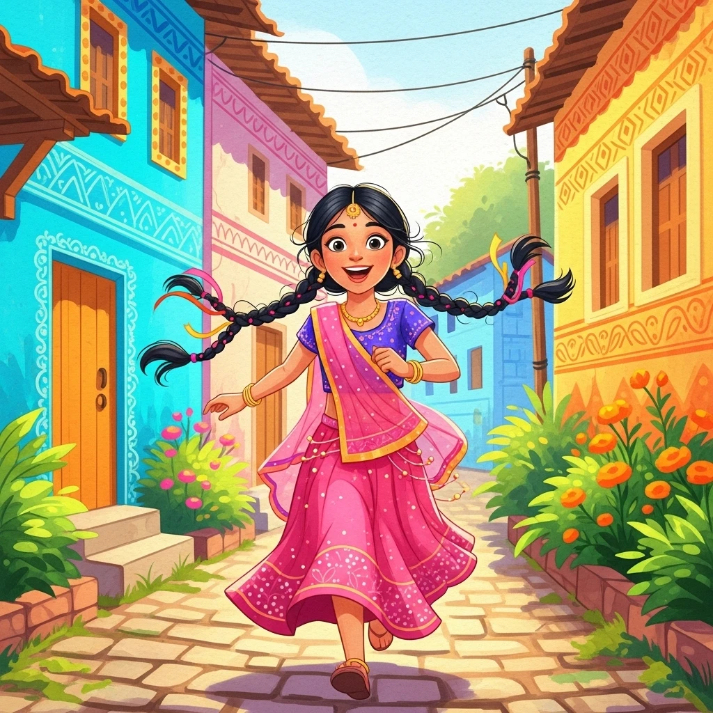 Priya and the Family Storybook - Bedtime story cover illustration