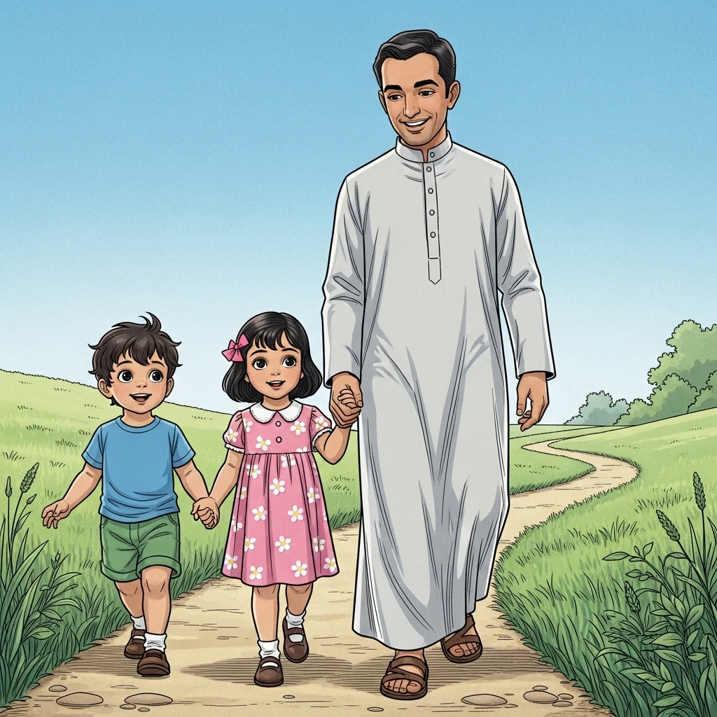 Tahmid's Big Surprise - Bedtime story cover illustration