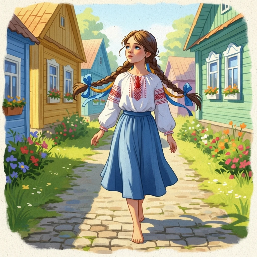 Anya's Pysanka Magic - Bedtime story cover illustration