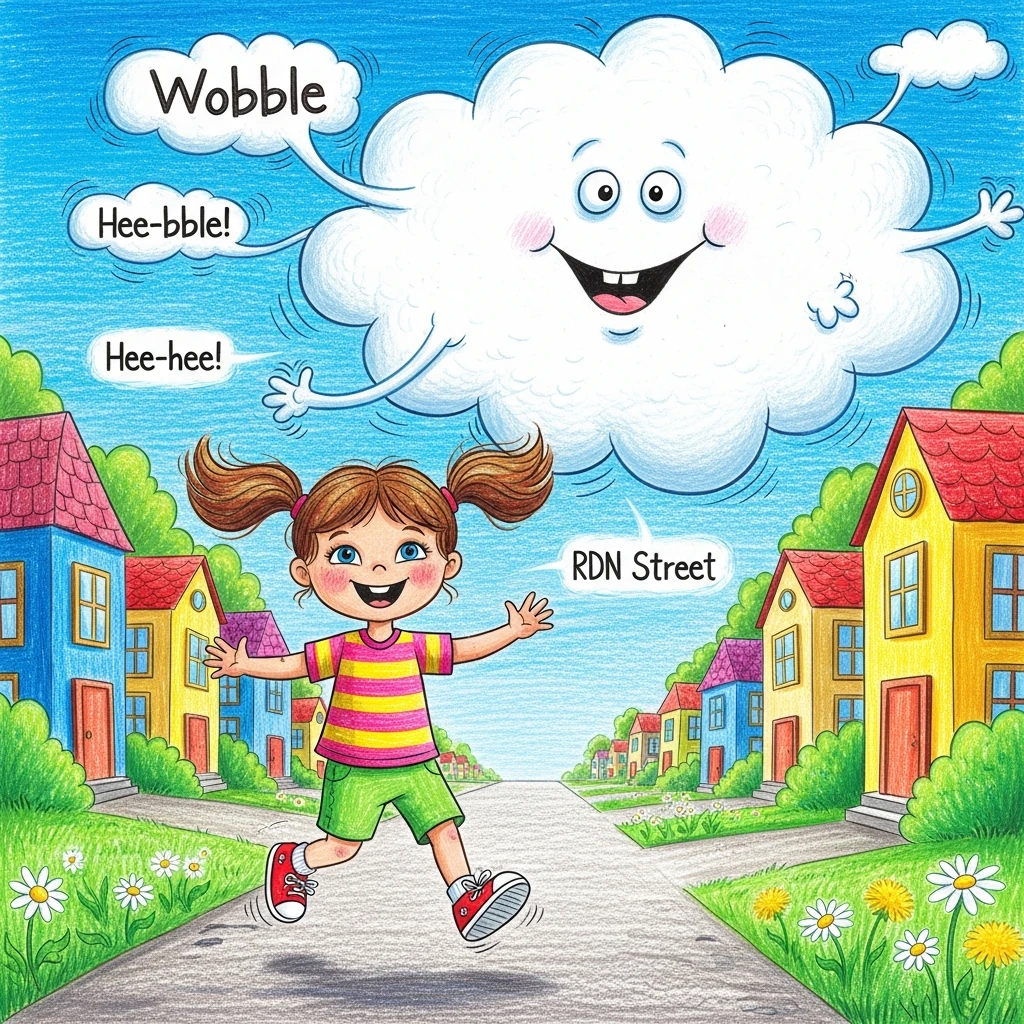 Wobble's Wobbly Rainbow - Bedtime story cover illustration