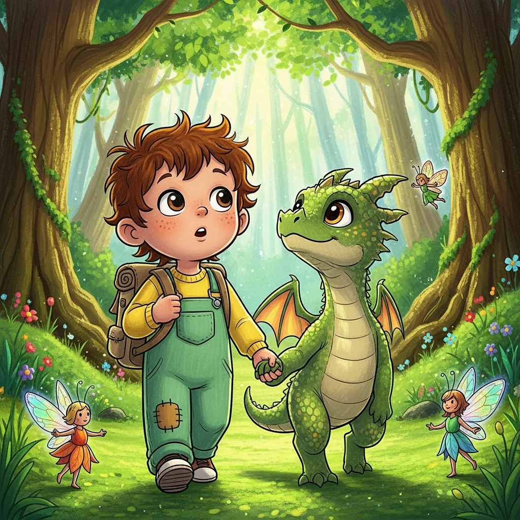 Dante and the Fairy Town - Bedtime story cover illustration