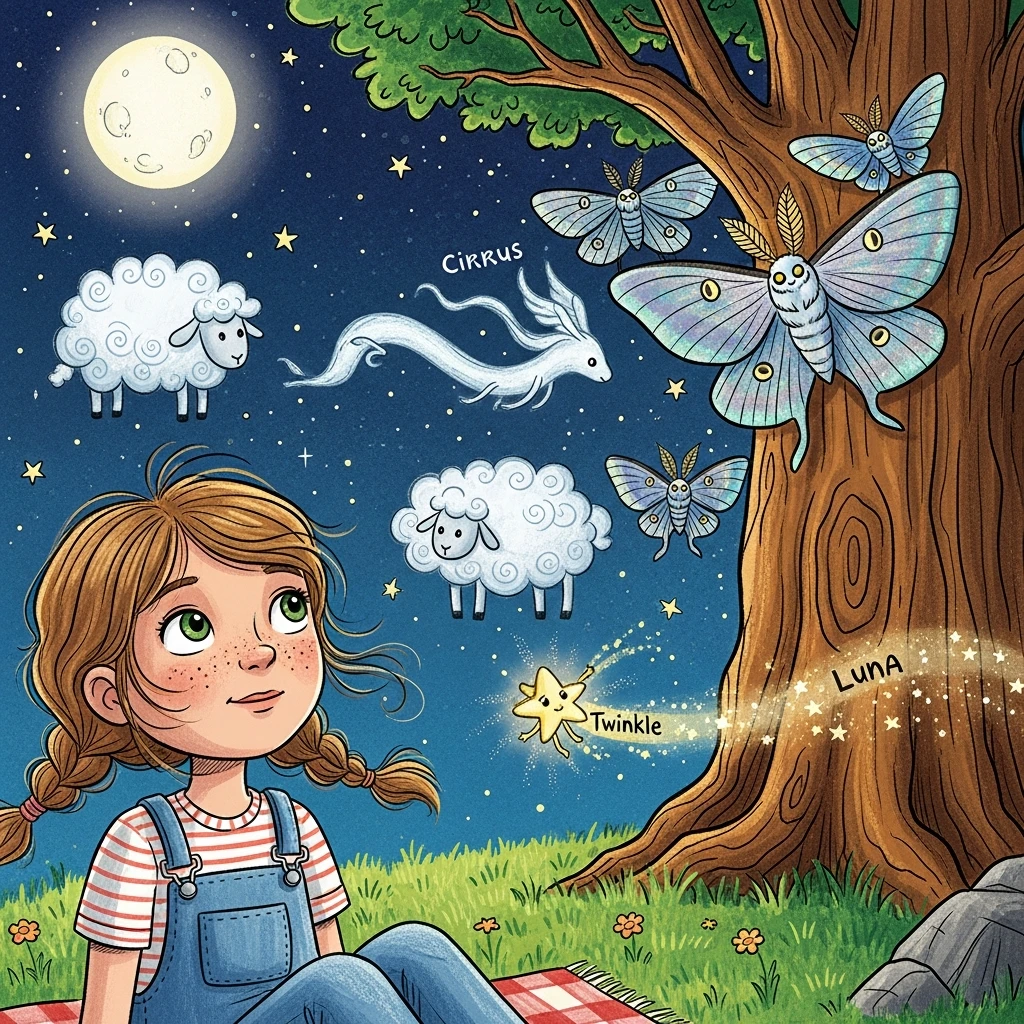 Sasha and the Shimmering Star - Bedtime story cover illustration