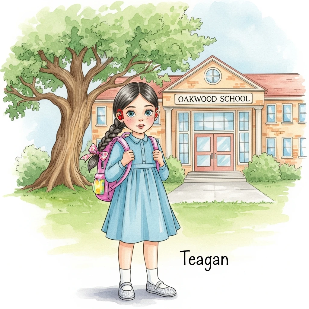 Teagan and the Glittering Secret - Bedtime story cover illustration