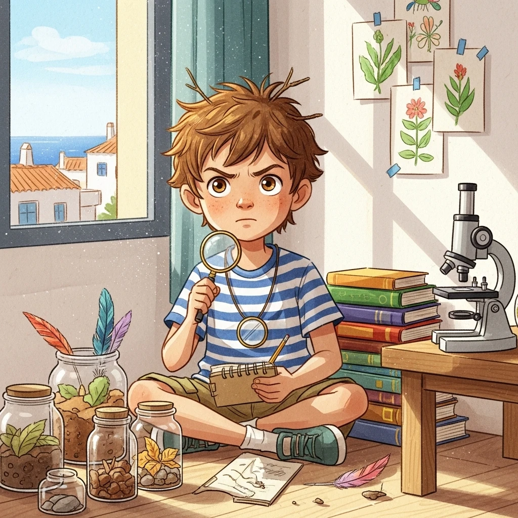 The Little Scientist of El Naranjal - Bedtime story cover illustration