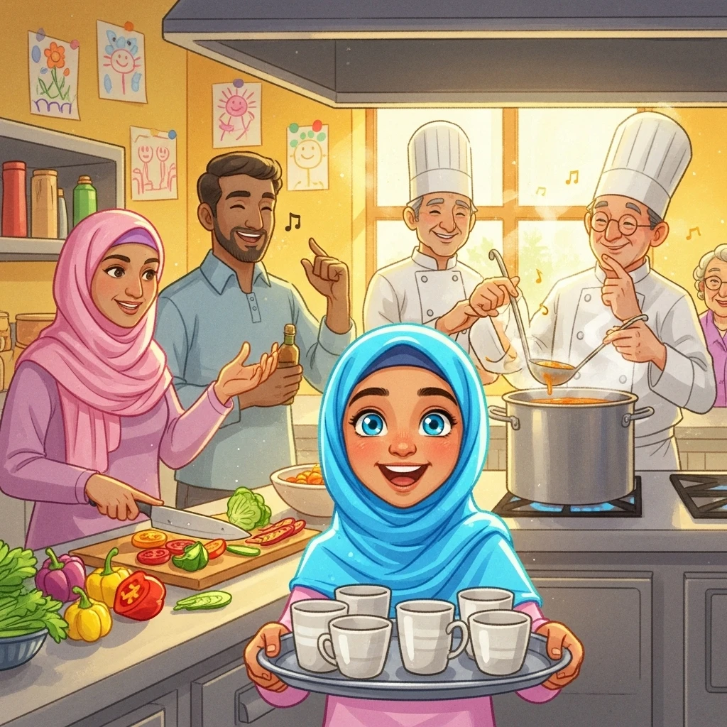 Aisha's Sunshine Soup - Bedtime story cover illustration