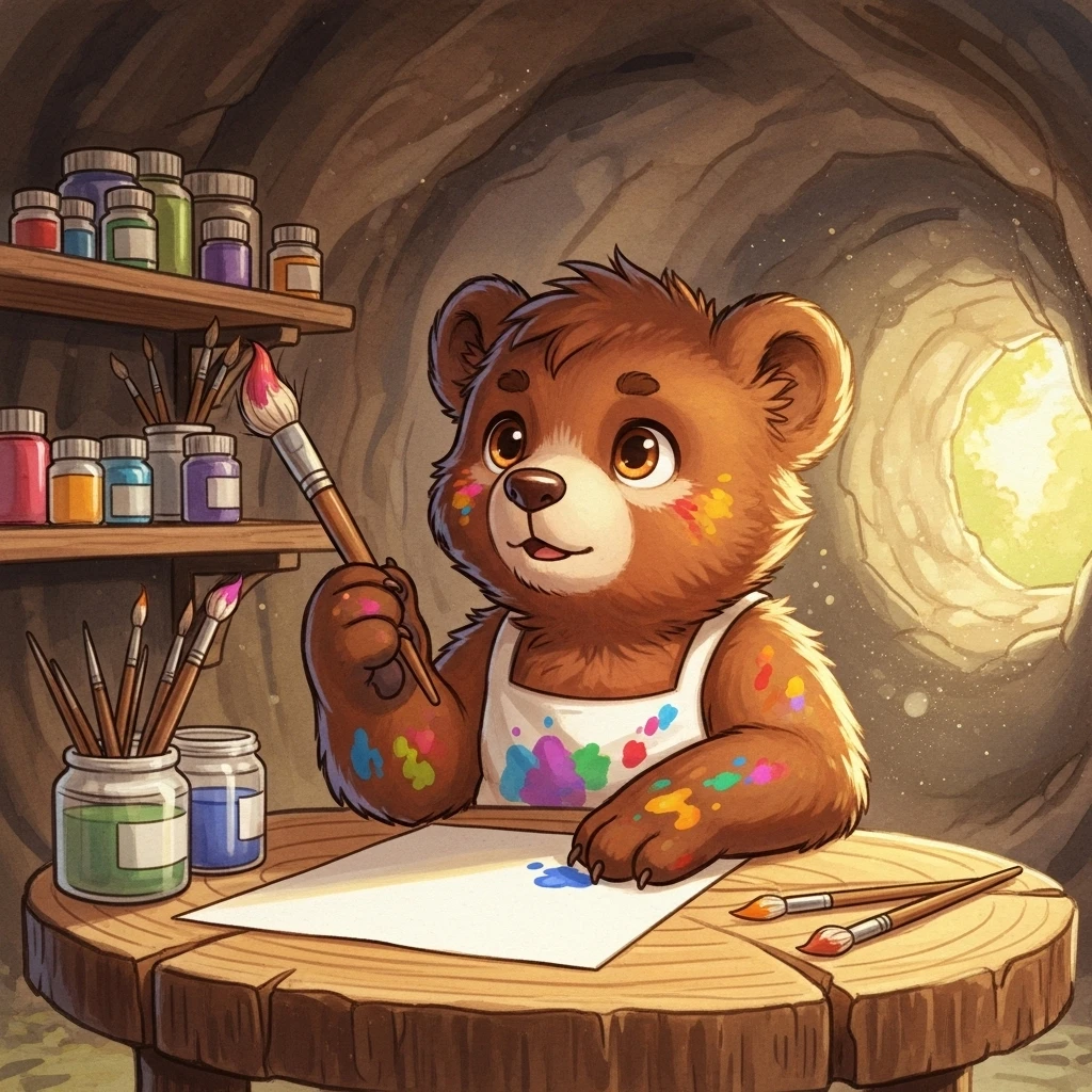 Kai, the Little Bear Cub Artist